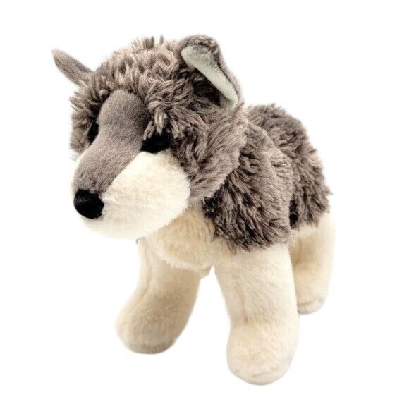 Douglas Wolf Plush Gray Cream 11" Long Standing Stuffed Ashes Realistic #4036 - Picture 1 of 11